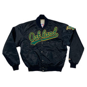 VINTAGE OAKLAND ATHLETICS MLB EMBROIDERED STARTER BOMBER JACKET